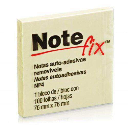 Recado Adesivo Notefix 7,6 X 7,6 Cm Amarelo | 5 Blocos - 3m