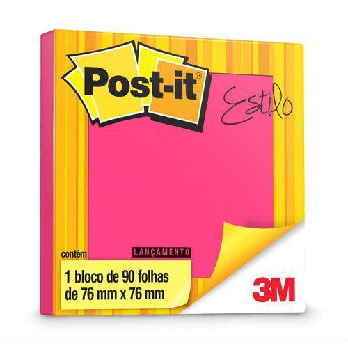 Recados Adesivos Pop-UP Refil Neon Rosa Estilo