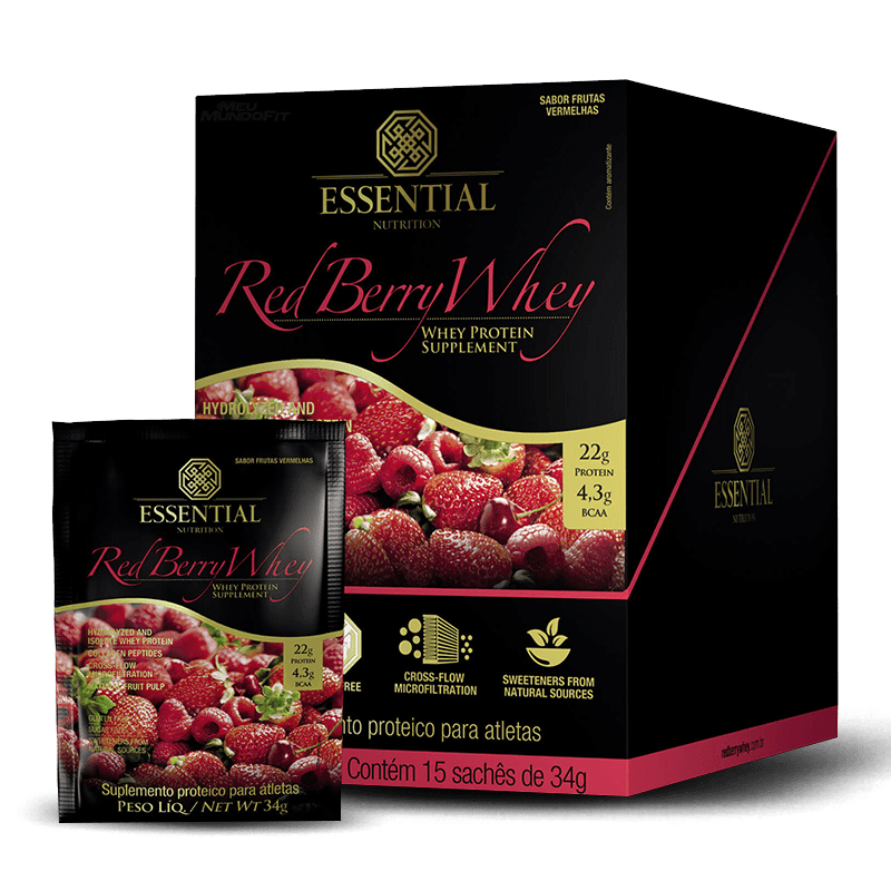 Red Berry Whey (15 Sachês-34g) Essential Nutrition