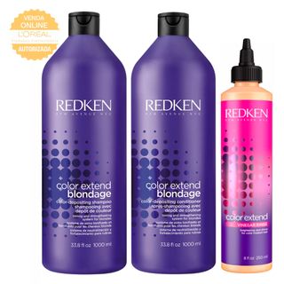 Redken Color Extend Blondage Kit - Shampoo 1L + Condicionador 1L + Tratamento Kit