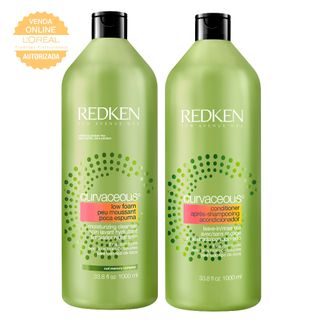 Redken Curvaceous Moisturizing Cleanser Kit - Shampoo 1L + Condicionador 1L Kit