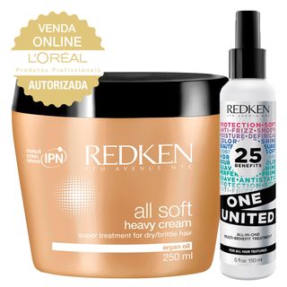 Redken One United + Soft Heavy Cream - Leave-In + Máscara de Hidratação Kit