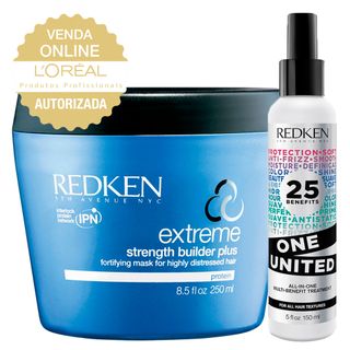 Redken One United + Soft Heavy Cream - Leave-In + Máscara de Reconstrução Kit