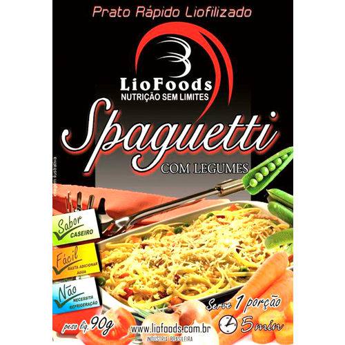 Refeição Liofilizada Liofoods Espaguetes Legumes 2 Porções