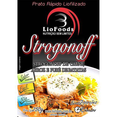 Refeição Liofilizada 2 Porções Liofoods Kit Strogonoff de Carne, Arroz e Purê de Batatas