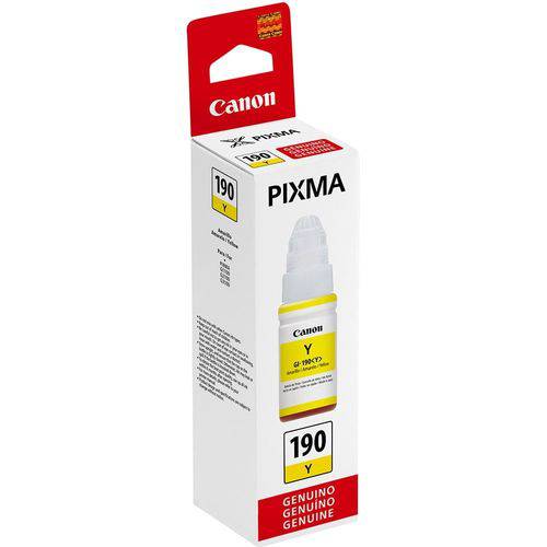 Refil de Tinta Canon GI-190Y Amarelo Pixma Maxx G1100 G2100 G3100 G3102 | Original 70ML