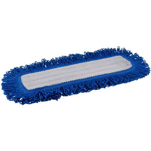 Refil Mop Poliéster Branco Velcro 40x10 Azul Certec