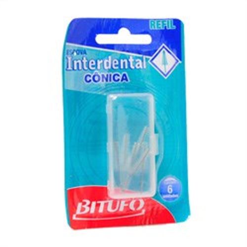 Refil para Escova Dental Bitufo Cônico 6 Unidades