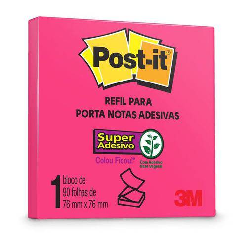 Refil Pop-up 3m 76mmx76mm Rosa Neon 90 Folhas Hb004310031 20539