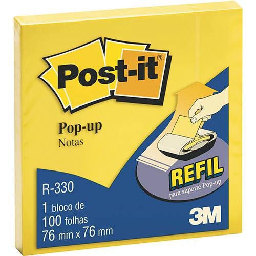 Refil Post-It Pop-Up Amarelo 100 Folhas - 3M