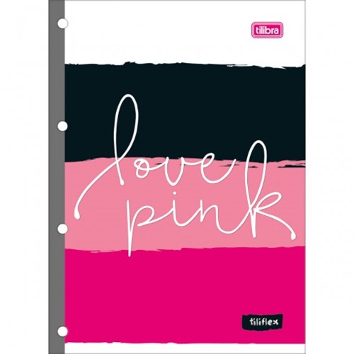Refil Tiliflex para Caderno Argolado Universitário Love Pink 80 Folhas