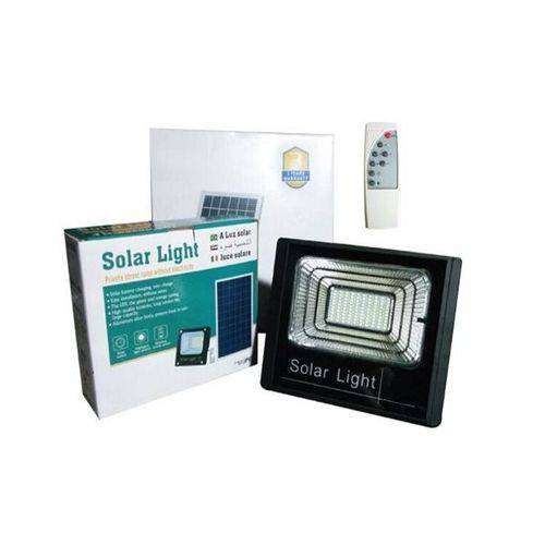 Refletor Holofote Solar Led 25w Real Placa Completo C/ Bateria Jd-8825
