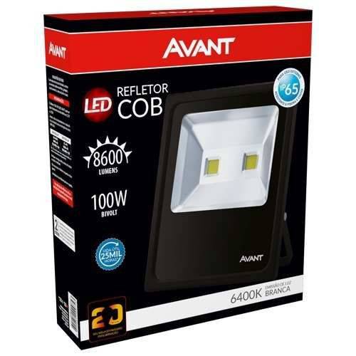 Refletor LED 100w Luz Branca 6400k Bivolt Avant