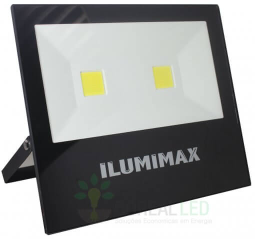 Refletor LED COB Slim 100W IP65 Preto Bivolt Ilumimax