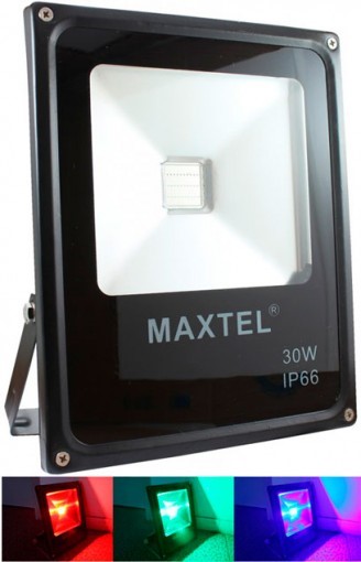 Refletor LED RGB 30W IP66 com Controle Remoto