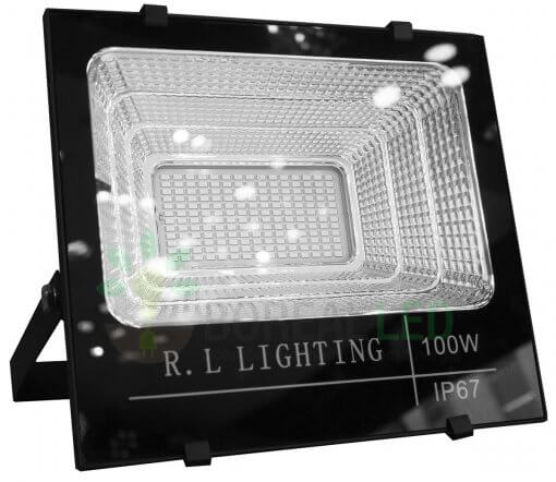 Refletor LED SMD Solar 100W IP67 6500K com Placa Fotovoltaica