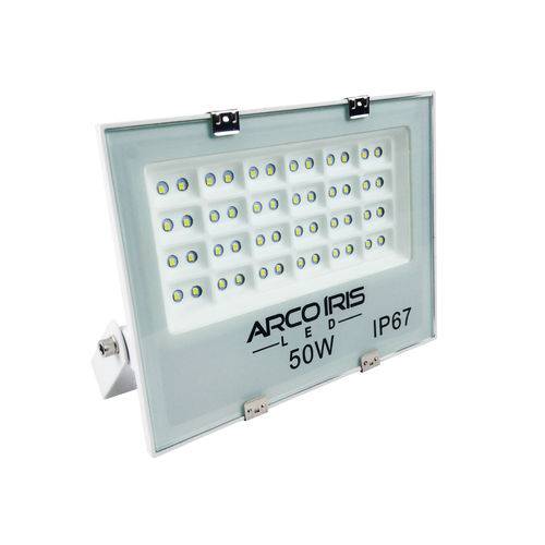 Refletor Micro LED de 50W Branco Frio Holofote Multifocal - Cinza
