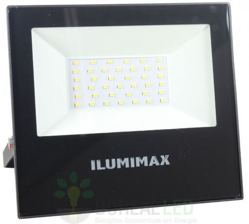 Refletor Micro LED Slim 30W IP65 Preto Bivolt Ilumimax