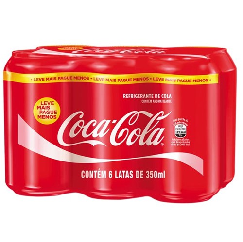 Refrigerante Coca Cola 350ml Lata Com6 Leve Mais Pague Menos