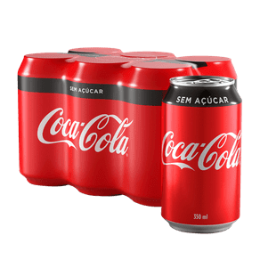 Refrigerante Coca-Cola Sem Açucar 350ml Pack C/ 6