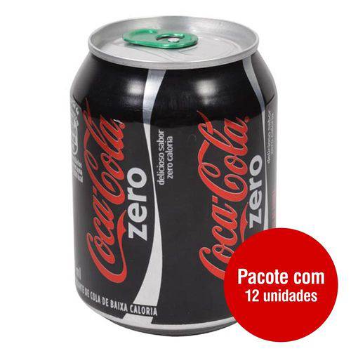Refrigerante Coca Cola Zero Lata 220ml Pacote C/ 12 Unidades