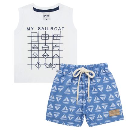 Regata C/ Shorts para Bebê Sailboat - Time Kids