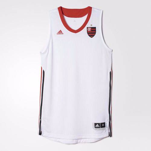 Regata de Basquete Flamengo Adidas Jogador Branca