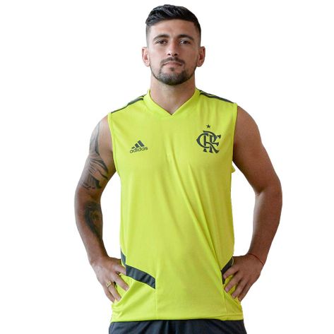 Regata Flamengo Treino Verde Neon Adidas 2019 M