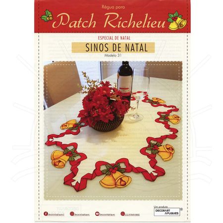 Régua para Patch Richelieu Márcia Caires Modelo 31 - Sinos de Natal