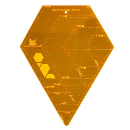 Régua para Patchwork Triangulo - Hexágono - Diamante