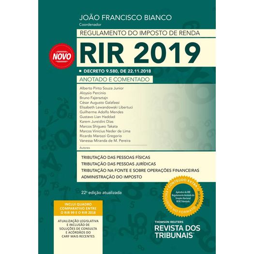 Regulamento do Imposto de Renda Rir 2019 - Volume Unico - Rt