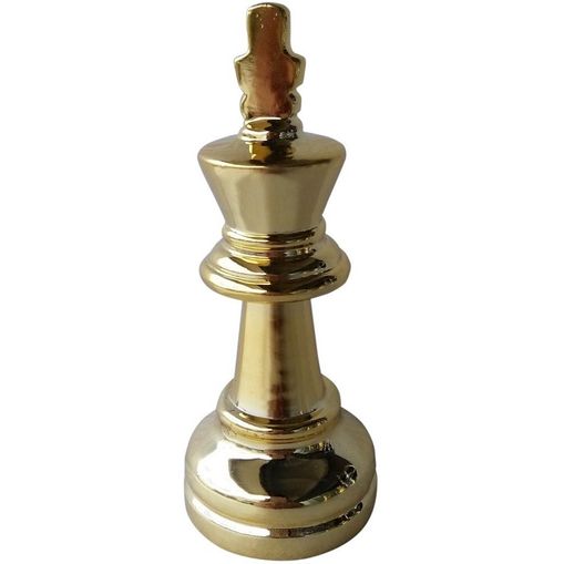 Rei Decorativo em Resina Dourado Chess Urban