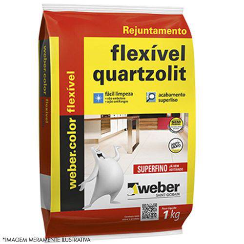 Rejunte FLEXÍVEL Quartzolit Preto Grafite 1 Kg.