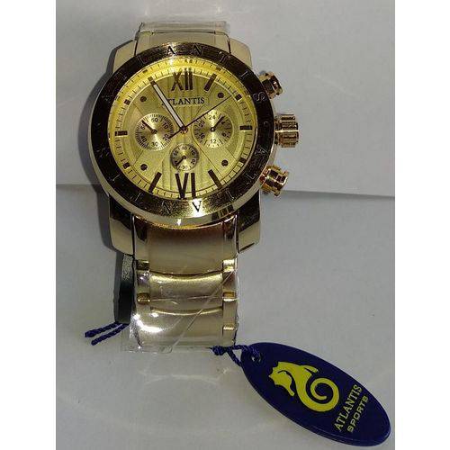 Relógio Atlantis A3310 Dourado - Masculino - Original