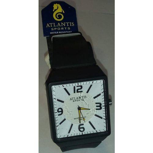 Relógio Atlantis G5531 Preto Fundo Branco Masculino