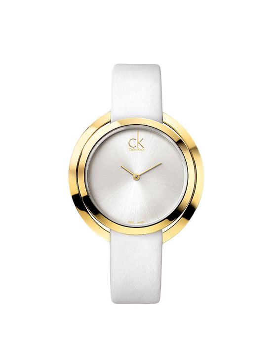 Relógio Calvin Klein Pulseira de Couro Branco
