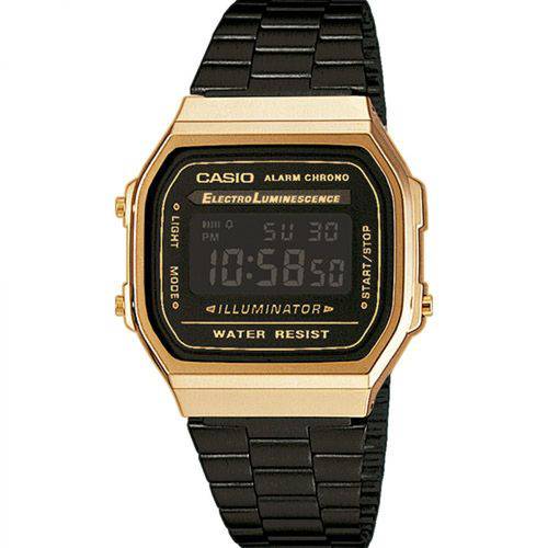 Relógio Casio Vintage Digital Fashion A168WEGB-1BDF Unissex