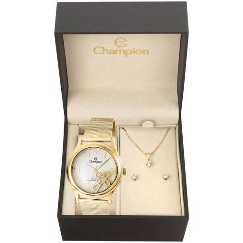 Relógio Champion Analógico Feminino Cn28491w + Folheado 18k