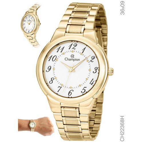 Relógio Champion Dourado Feminino Analógico Ch22368h