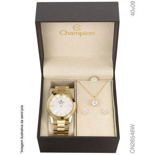 Relógio Champion Dourado Feminino Elegance Analógico Cn26546w