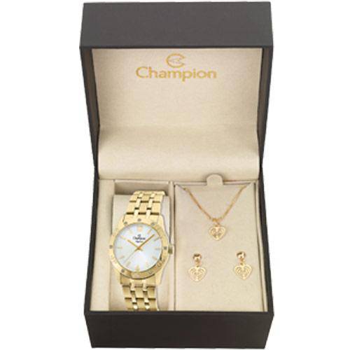 Relógio Champion Elegance Analógico Feminino CN27349W + Folheado 18K