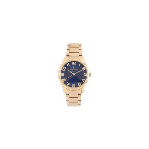 Relógio Champion Feminino Aço Dourado Azul Cn26064k