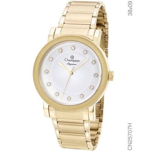 Relógio Champion Feminino Elegance Dourado Cn25707h