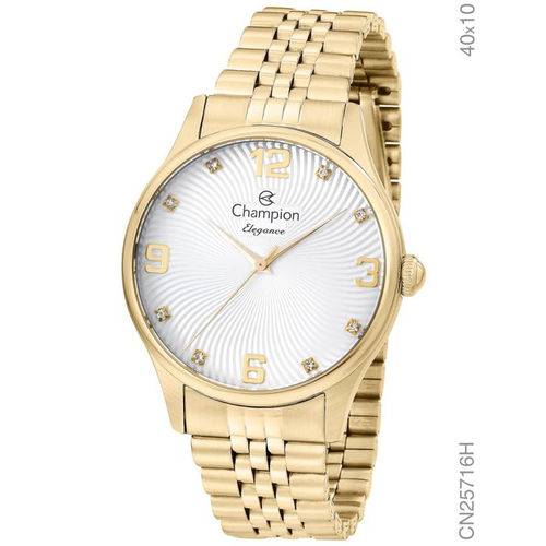Relógio Champion Feminino Elegance Dourado Cn25716h