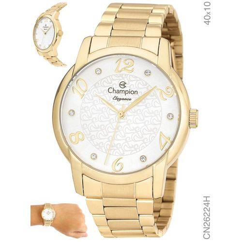 Relógio Champion Feminino Elegance Dourado Cn26224h