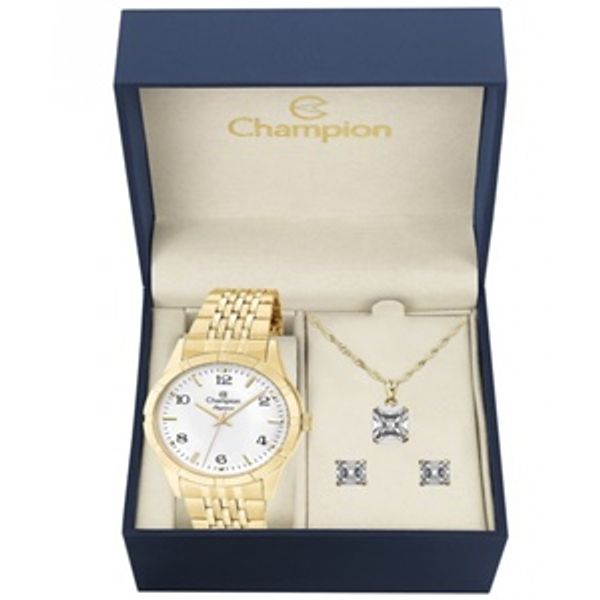 Relógio Champion Feminino Kit Colar e Brincos CN25449W 0