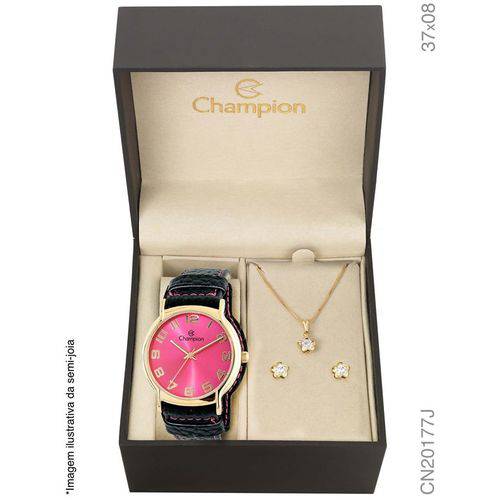 Relógio Champion Kit Feminino com Semijóia Cn20177j
