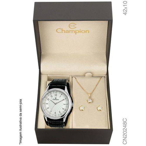 Relógio Champion Kit Feminino com Semijóia Cn20248c
