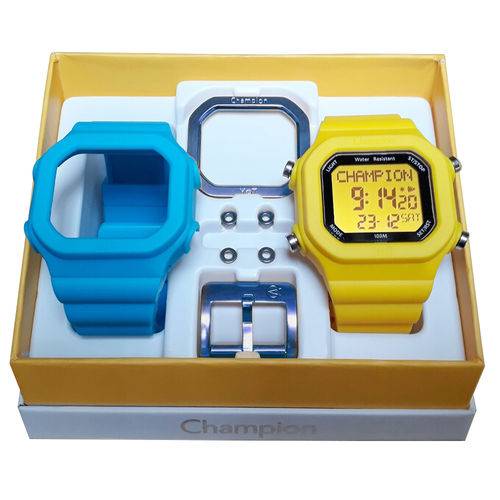 Relógio Champion Yot Cp40180x Azul Amarelo