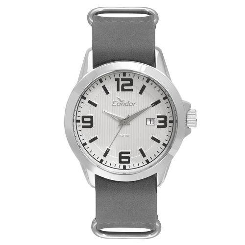 Relógio Condor Masculino Casual Couro Prata - Co2115ksp/0k
